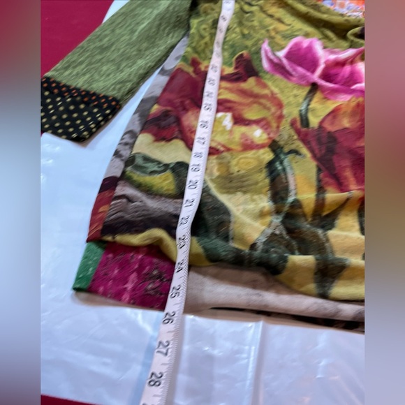 ANTHROPLOGIE Anac SHIRT Side Knot Tie Neck MIXED PRINTS Art to Wear  ROMANTIC S - Picture 8 of 16